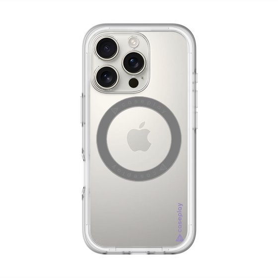 スリムプロテクションプレミアムケース with MagSafe［ オリジナル - caseplayロゴ - パープル/B ］