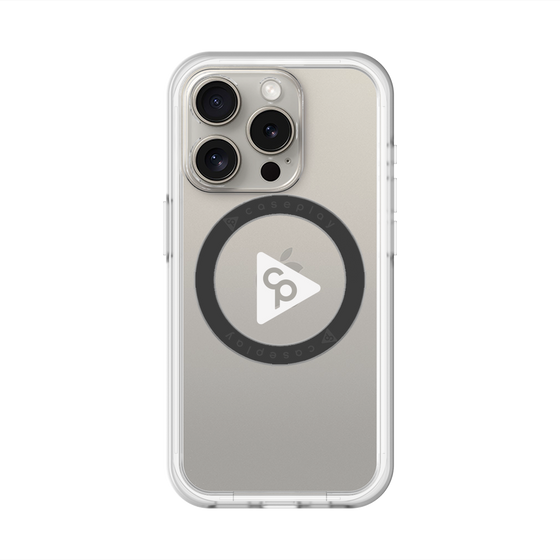 スリムプロテクションプレミアムケース with MagSafe［ オリジナル - caseplayロゴ - ホワイト/C ］