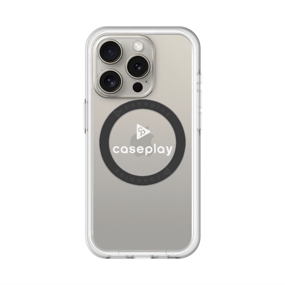 スリムプロテクションプレミアムケース with MagSafe［ オリジナル - caseplayロゴ - ホワイト/D ］