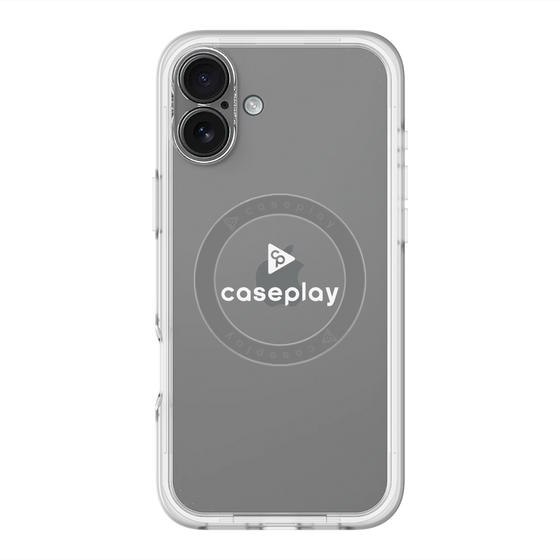 スリムプロテクションプレミアムケース with MagSafe［ オリジナル - caseplayロゴ - ホワイト/D ］