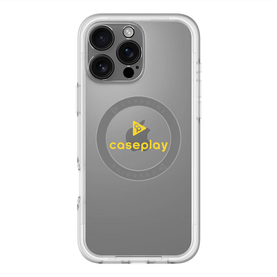 スリムプロテクションプレミアムケース with MagSafe［ オリジナル - caseplayロゴ - イエロー/D ］