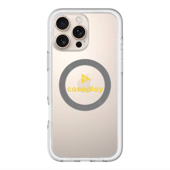 スリムプロテクションプレミアムケース with MagSafe［ オリジナル - caseplayロゴ - イエロー/D ］
