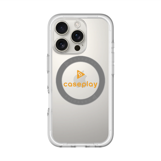スリムプロテクションプレミアムケース with MagSafe［ オリジナル - caseplayロゴ - オレンジ/D ］