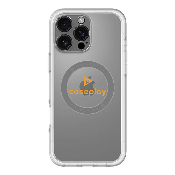 スリムプロテクションプレミアムケース with MagSafe［ オリジナル - caseplayロゴ - オレンジ/D ］