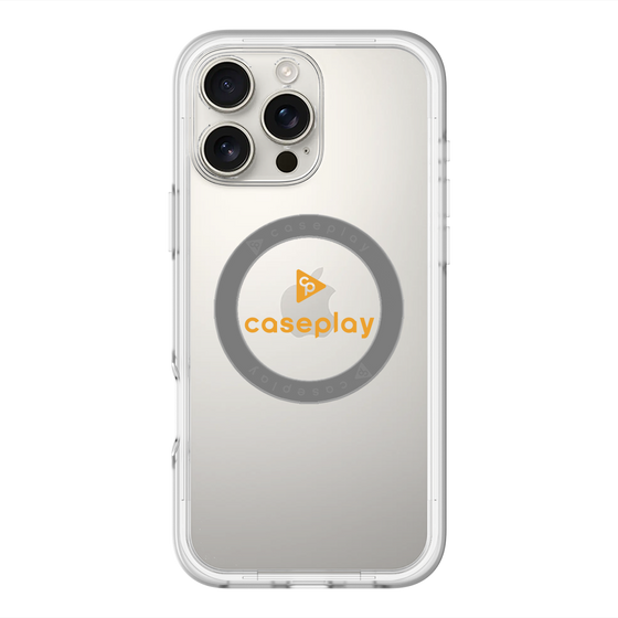 スリムプロテクションプレミアムケース with MagSafe［ オリジナル - caseplayロゴ - オレンジ/D ］