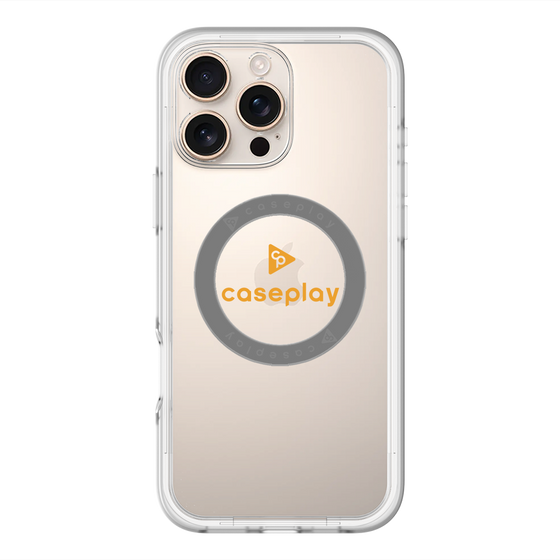 スリムプロテクションプレミアムケース with MagSafe［ オリジナル - caseplayロゴ - オレンジ/D ］