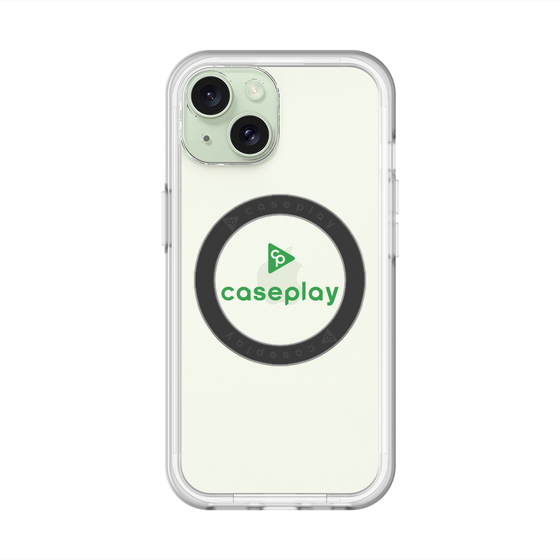 スリムプロテクションプレミアムケース with MagSafe［ オリジナル - caseplayロゴ - グリーン/D ］