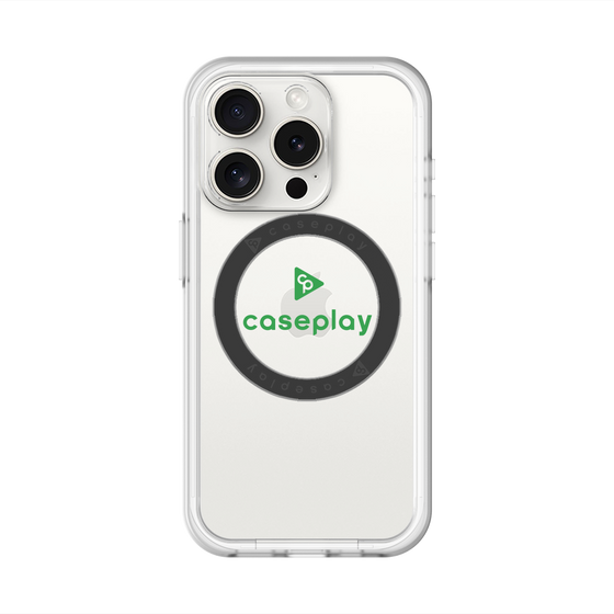 スリムプロテクションプレミアムケース with MagSafe［ オリジナル - caseplayロゴ - グリーン/D ］