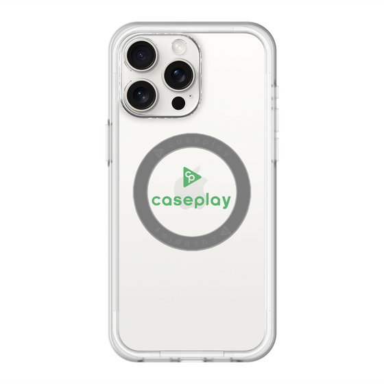スリムプロテクションプレミアムケース with MagSafe［ オリジナル - caseplayロゴ - グリーン/D ］