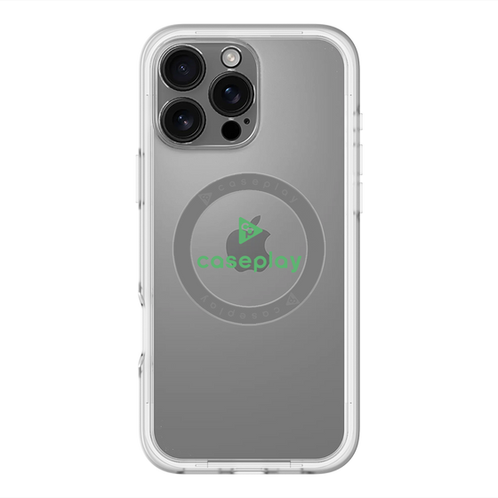 スリムプロテクションプレミアムケース with MagSafe［ オリジナル - caseplayロゴ - グリーン/D ］