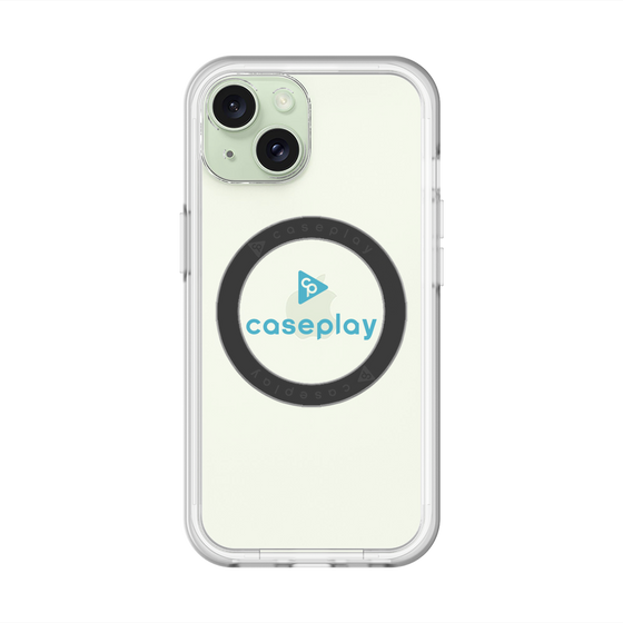 スリムプロテクションプレミアムケース with MagSafe［ オリジナル - caseplayロゴ - ライトブルー/D ］