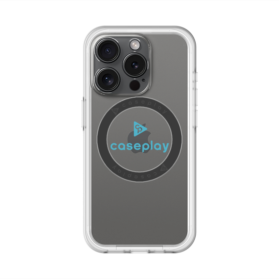 スリムプロテクションプレミアムケース with MagSafe［ オリジナル - caseplayロゴ - ライトブルー/D ］
