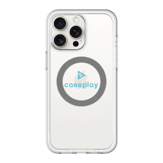 スリムプロテクションプレミアムケース with MagSafe［ オリジナル - caseplayロゴ - ライトブルー/D ］