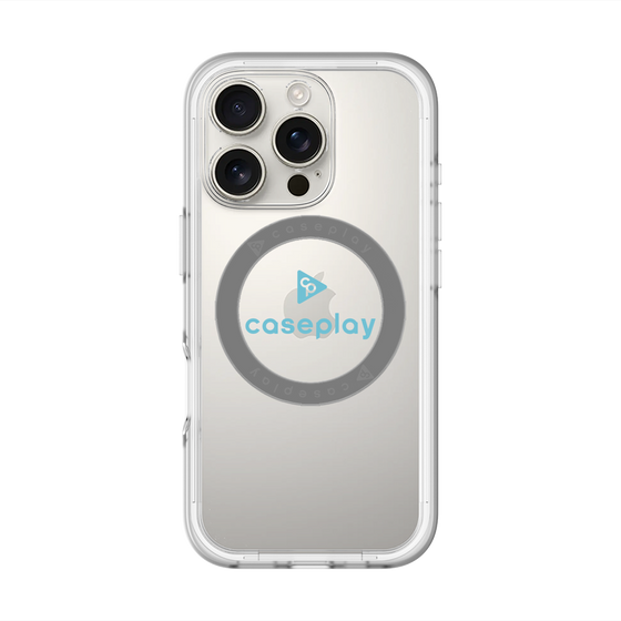 スリムプロテクションプレミアムケース with MagSafe［ オリジナル - caseplayロゴ - ライトブルー/D ］