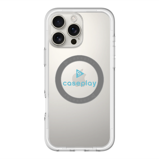 スリムプロテクションプレミアムケース with MagSafe［ オリジナル - caseplayロゴ - ライトブルー/D ］