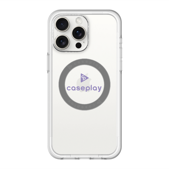 スリムプロテクションプレミアムケース with MagSafe［ オリジナル - caseplayロゴ - パープル/D ］