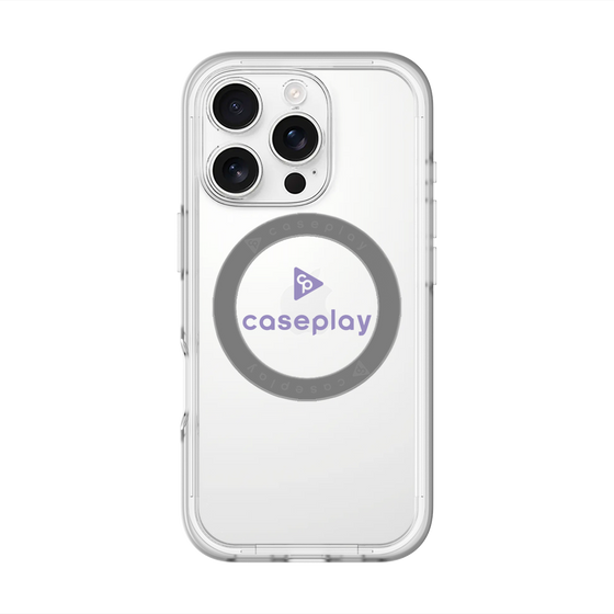 スリムプロテクションプレミアムケース with MagSafe［ オリジナル - caseplayロゴ - パープル/D ］