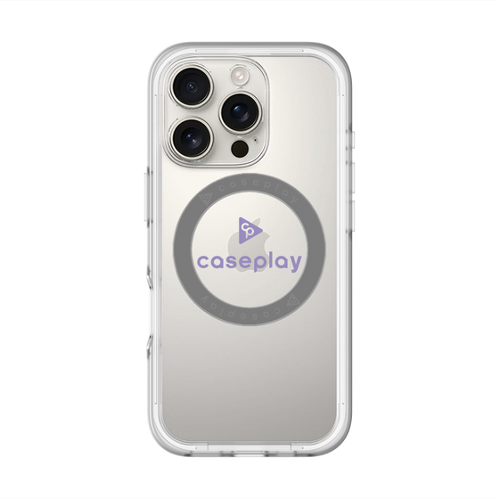 スリムプロテクションプレミアムケース with MagSafe［ オリジナル - caseplayロゴ - パープル/D ］