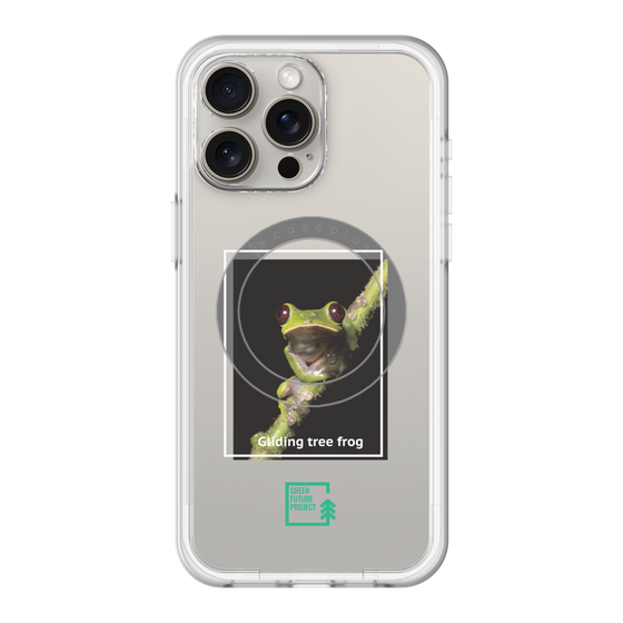 スリムプロテクションプレミアムケース with MagSafe［ Green Future Project - Gliding tree frog ］