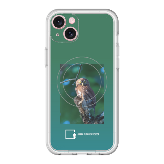 スリムプロテクションプレミアムケース with MagSafe［ Green Future Project - Ferruginous Pygmy Owl ］