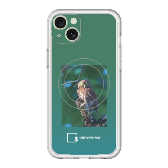 スリムプロテクションプレミアムケース with MagSafe［ Green Future Project - Ferruginous Pygmy Owl ］