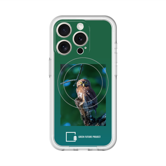 スリムプロテクションプレミアムケース with MagSafe［ Green Future Project - Ferruginous Pygmy Owl ］