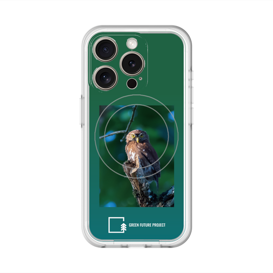 スリムプロテクションプレミアムケース with MagSafe［ Green Future Project - Ferruginous Pygmy Owl ］
