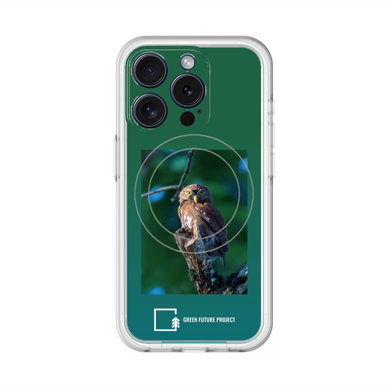 スリムプロテクションプレミアムケース with MagSafe［ Green Future Project - Ferruginous Pygmy Owl ］