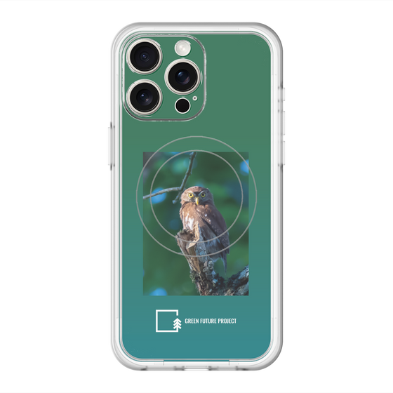 スリムプロテクションプレミアムケース with MagSafe［ Green Future Project - Ferruginous Pygmy Owl ］