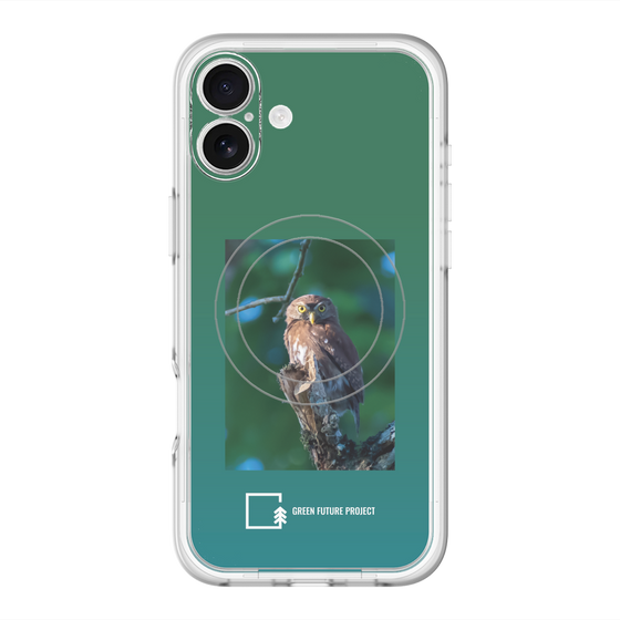 スリムプロテクションプレミアムケース with MagSafe［ Green Future Project - Ferruginous Pygmy Owl ］