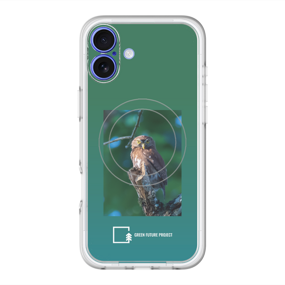 スリムプロテクションプレミアムケース with MagSafe［ Green Future Project - Ferruginous Pygmy Owl ］