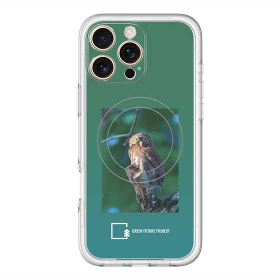 スリムプロテクションプレミアムケース with MagSafe［ Green Future Project - Ferruginous Pygmy Owl ］