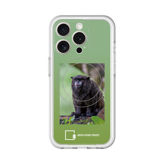 スリムプロテクションプレミアムケース with MagSafe［ Green Future Project - Black-mantled Tamarin ］