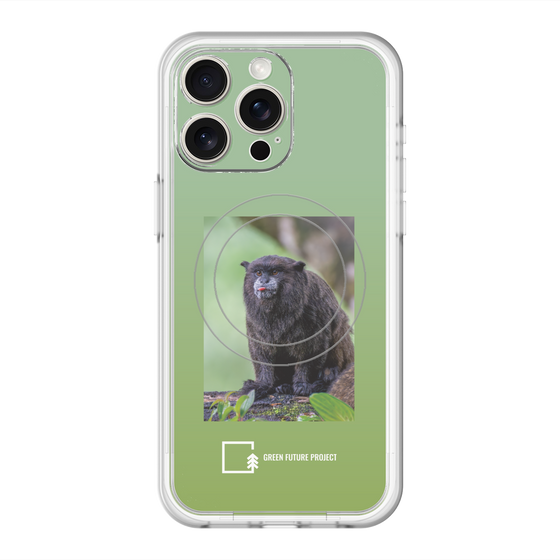 スリムプロテクションプレミアムケース with MagSafe［ Green Future Project - Black-mantled Tamarin ］