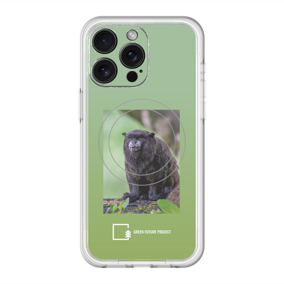 スリムプロテクションプレミアムケース with MagSafe［ Green Future Project - Black-mantled Tamarin ］