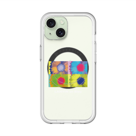スリムプロテクションプレミアムケース with MagSafe［ LANVIN en Bleu - Flower ］