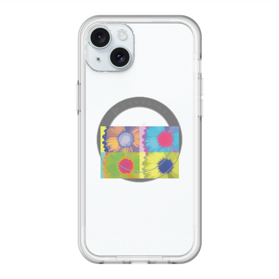スリムプロテクションプレミアムケース with MagSafe［ LANVIN en Bleu - Flower ］