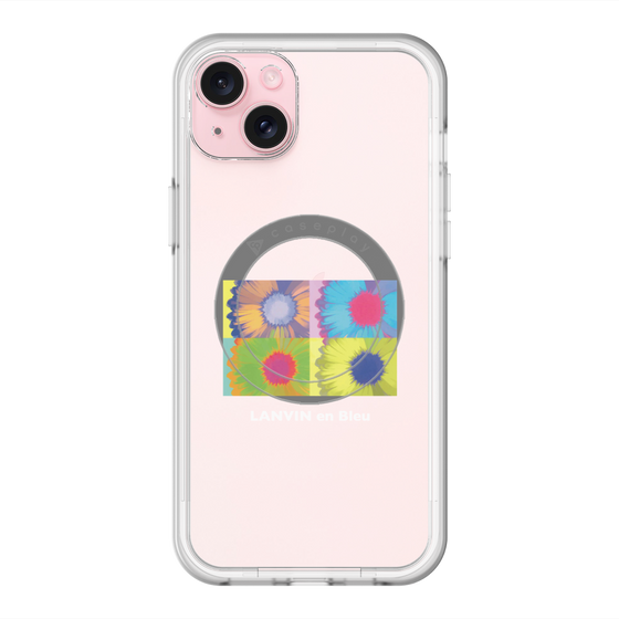 スリムプロテクションプレミアムケース with MagSafe［ LANVIN en Bleu - Flower ］
