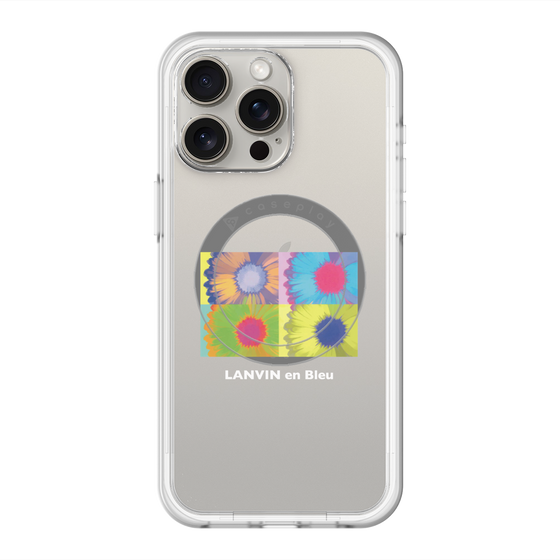スリムプロテクションプレミアムケース with MagSafe［ LANVIN en Bleu - Flower ］