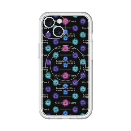スリムプロテクションプレミアムケース with MagSafe［ LANVIN en Bleu - Flower pattern ］
