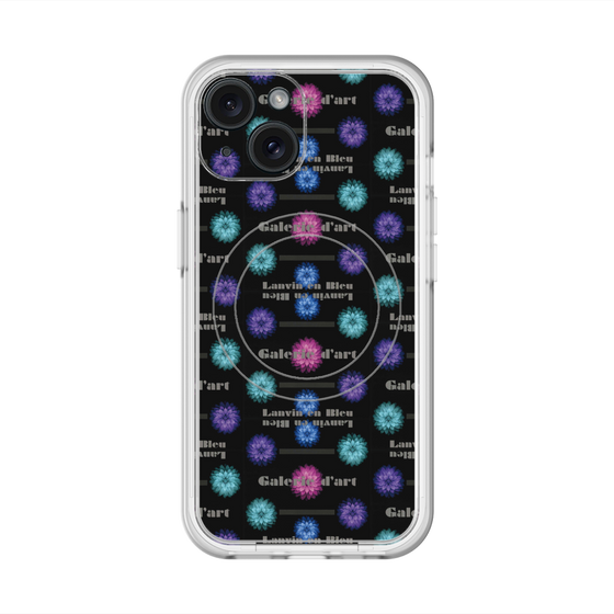 スリムプロテクションプレミアムケース with MagSafe［ LANVIN en Bleu - Flower pattern ］
