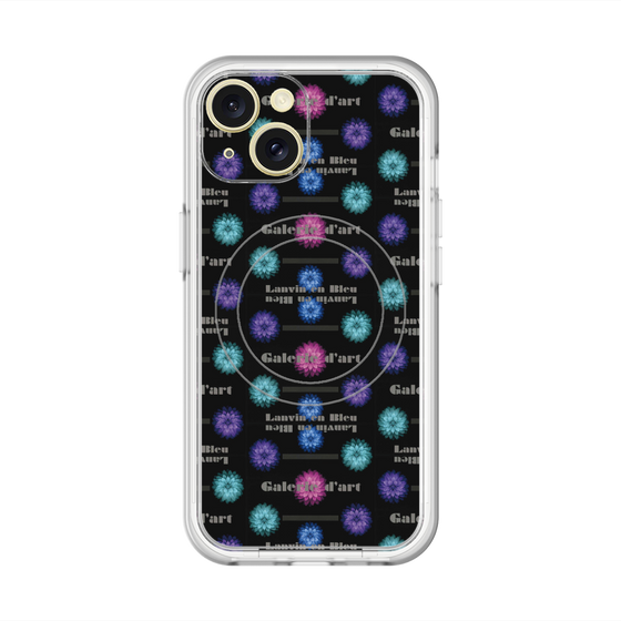 スリムプロテクションプレミアムケース with MagSafe［ LANVIN en Bleu - Flower pattern ］