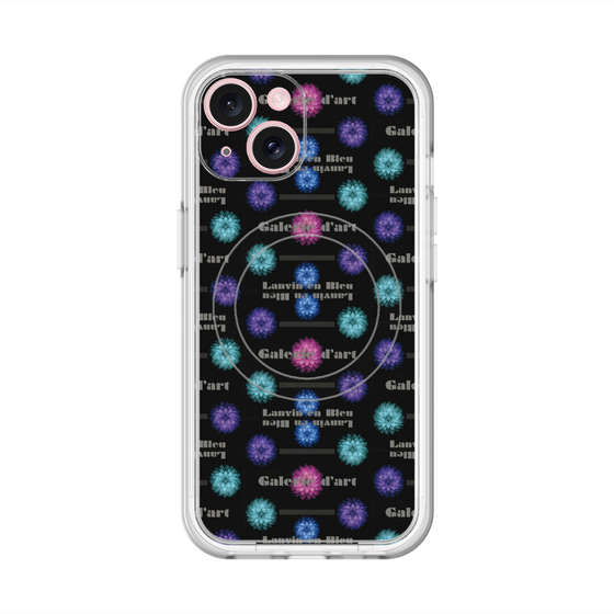 スリムプロテクションプレミアムケース with MagSafe［ LANVIN en Bleu - Flower pattern ］