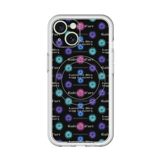 スリムプロテクションプレミアムケース with MagSafe［ LANVIN en Bleu - Flower pattern ］