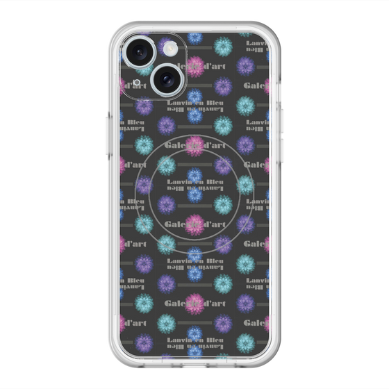 スリムプロテクションプレミアムケース with MagSafe［ LANVIN en Bleu - Flower pattern ］