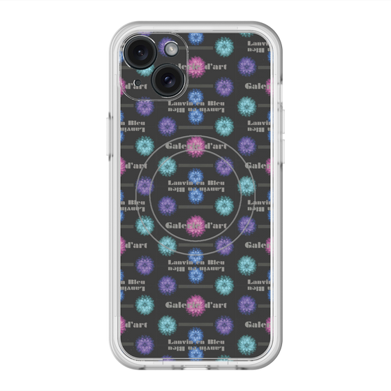 スリムプロテクションプレミアムケース with MagSafe［ LANVIN en Bleu - Flower pattern ］