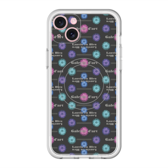 スリムプロテクションプレミアムケース with MagSafe［ LANVIN en Bleu - Flower pattern ］