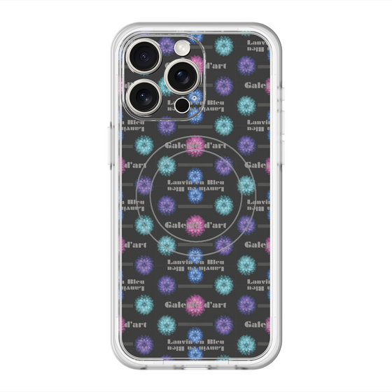スリムプロテクションプレミアムケース with MagSafe［ LANVIN en Bleu - Flower pattern ］