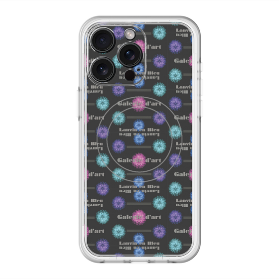 スリムプロテクションプレミアムケース with MagSafe［ LANVIN en Bleu - Flower pattern ］