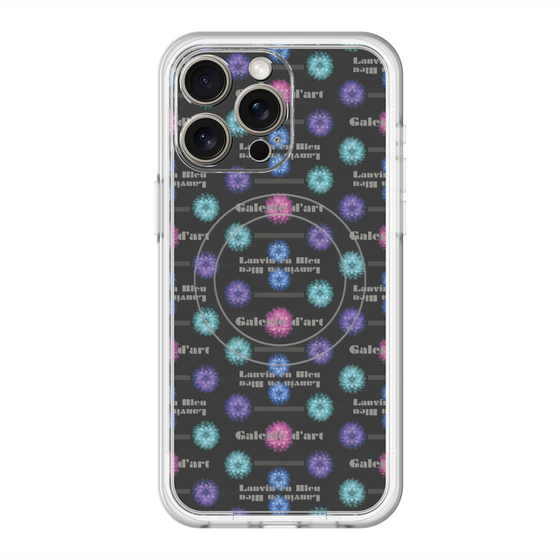 スリムプロテクションプレミアムケース with MagSafe［ LANVIN en Bleu - Flower pattern ］